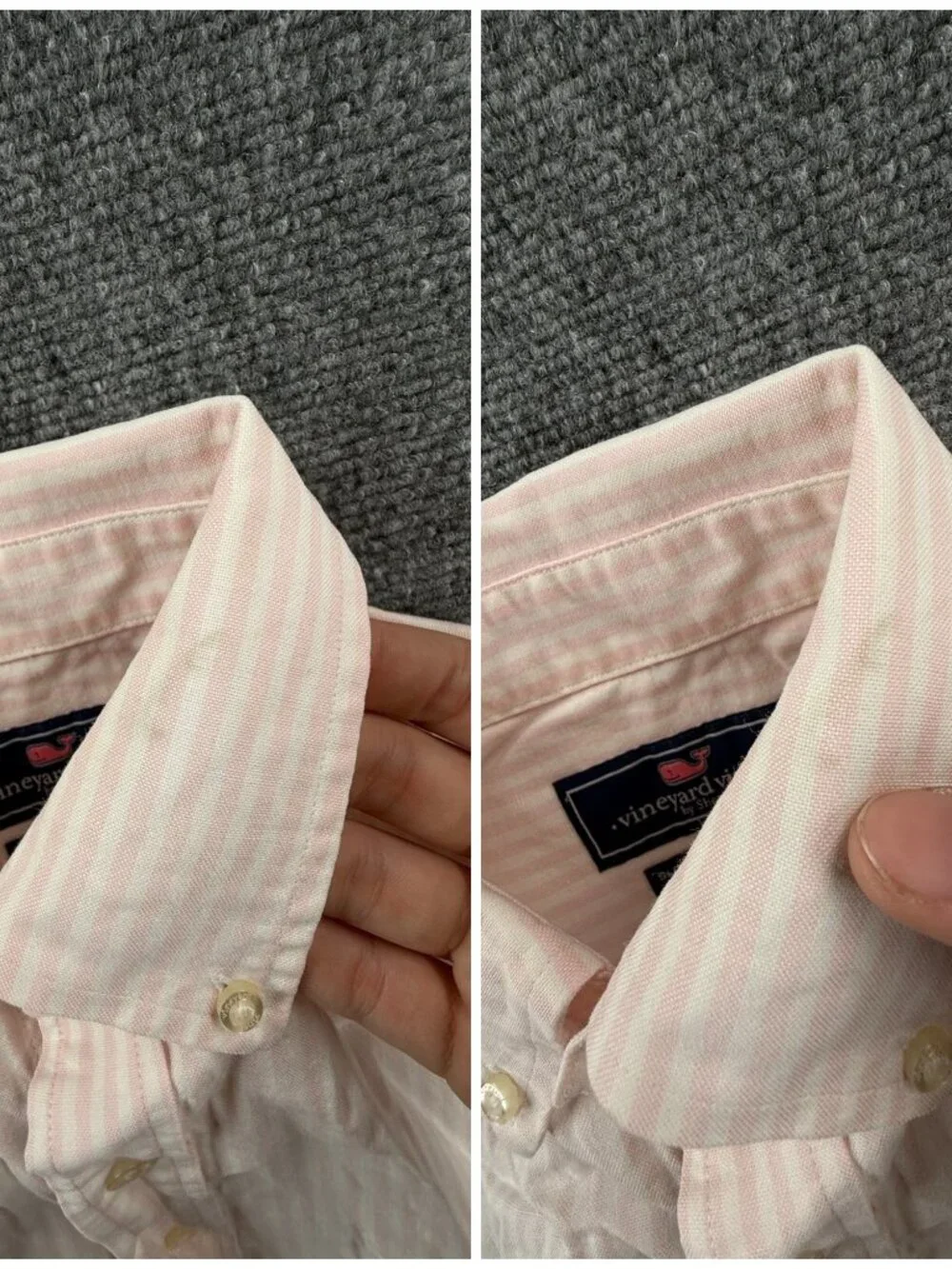 Vineyard Vines Slim Fit Whale Shirt Men Small Pink Striped Cotton Button Up
